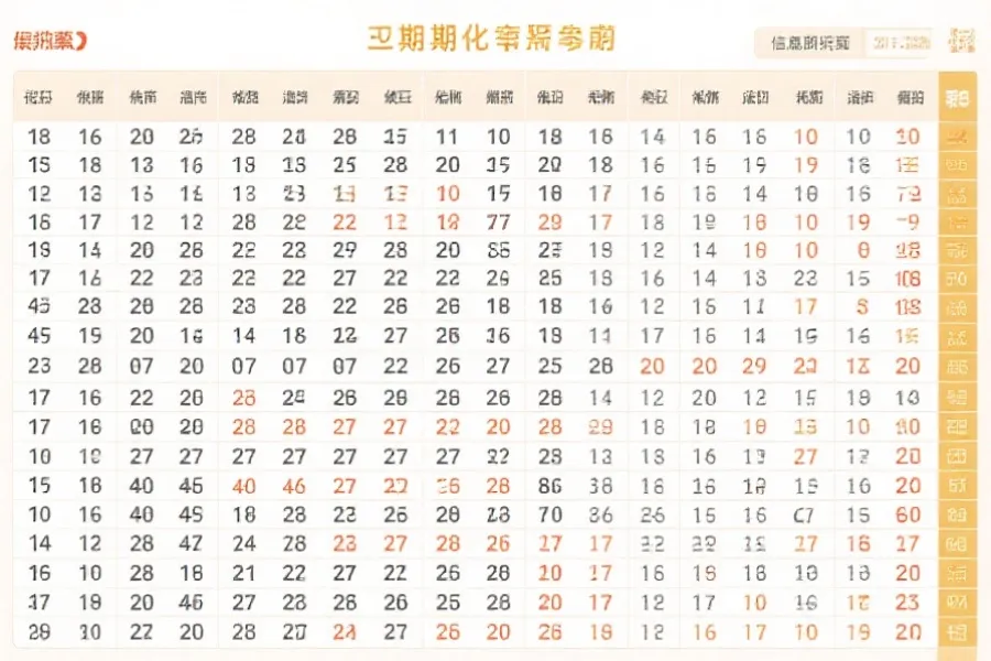 开奖结果表格展示示意